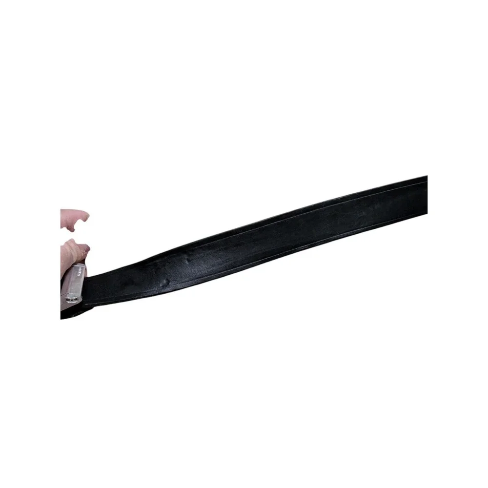 Dango Belt‎ Black Leather EDC Belt Metal Buckle Made in USA Adjustable 27-33